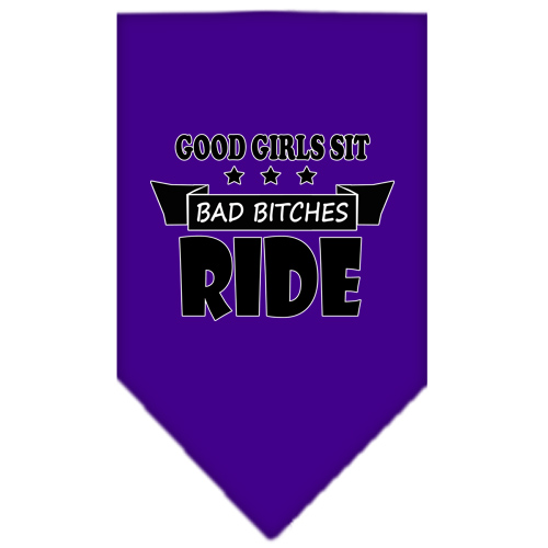 Bitches Ride Screen Print Bandana Purple Large